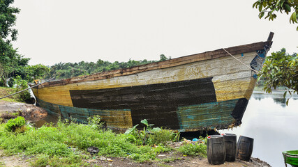 boat on the river in River State, Nigeria