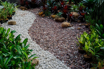 Beautiful rocky and flower garden