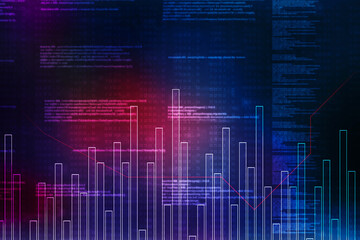 2d rendering Stock market online business concept. business Graph 
