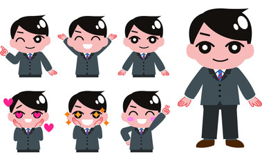 ビジネスマン表情セット1/3