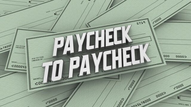 Paycheck to Paycheck Money Pile Personal Finance Debt 3d Animation