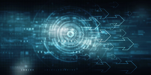 2d illustration Abstract futuristic electronic circuit technology background