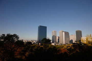 Fototapeta na wymiar 大阪城から見る大阪の街並