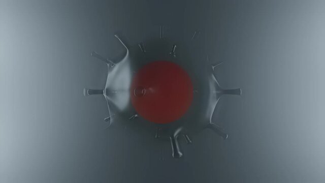 Coronavirus fade in fade out 3d animated motion graphic of covid19 or virus particle.