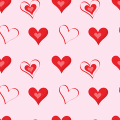 Valentine's day hearts seamless pattern design