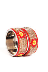 Ethnic Traditional Indian Bangle Wear in Wrist.
