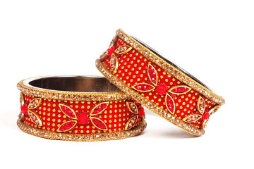 Ethnic Traditional Indian Bangle Wear in Wrist.