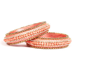 Ethnic Traditional Indian Bangle Wear in Wrist.