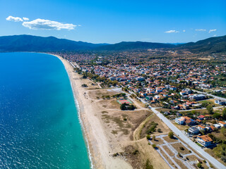Fototapeta na wymiar Drone view of sea in Asprovalta village