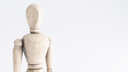 Holzmännchen - Konzept Einsamkeit oder Nachdenklich