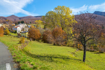Autumnal landscape in the Aveto Regional Natural Park, Genoa province, Liguria, Italy.
