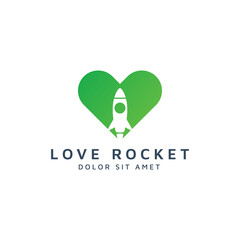 love and rocket negative space logo design