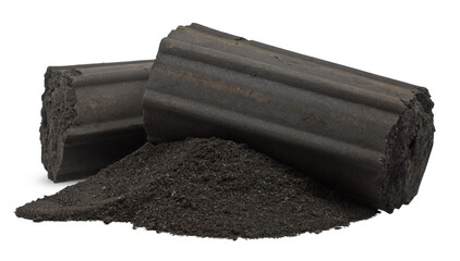 Charcoal or Coal isolated on white background