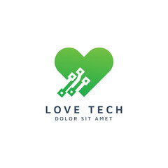 love digital negative space logo design