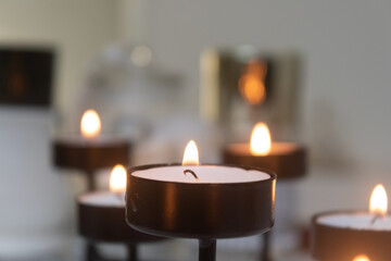 Fototapeta na wymiar Close Up of Decorative Candlelight