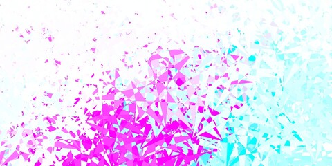 Light pink, blue vector texture with random triangles.