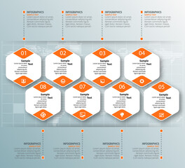 Abstract 3D Paper Infographics. Business template .Vector illustration