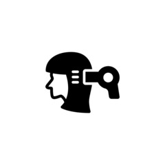 Blowdry, hair wash Icon in black flat glyph, filled style isolated on white background