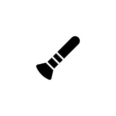 Blush Brush Icon in black flat glyph, filled style isolated on white background