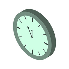 Isometric clock icon.Isometric wall clock vector illustration isolated on white background.