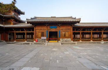 Ancient Chinese building loft and square, Taiyuan, Shanxi Province, China