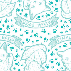 Kitty Final Boss Seamless Surface Pattern Design