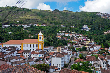 Partial view of Ouro Preto, historical city in Brazil 