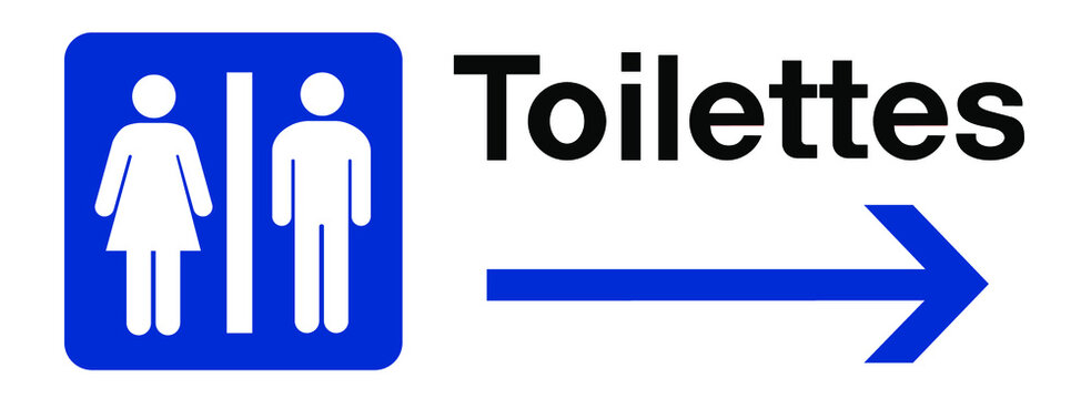 Panneau signalétique toilette flèche droite