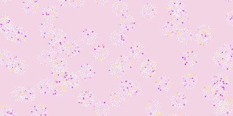Light pink, yellow vector natural layout with flowers.
