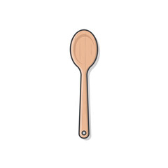 Wooden Kitchen Spatula Vector Icon Illustration. Kitchen Utensil For Cooking Flat Icon