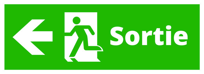 Panneau signalétique sortie à gauche © Elodie