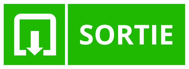 Panneau signalétique sortie tout droit