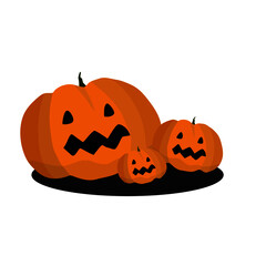 group of pumpkin illustration , October halloween , flat style