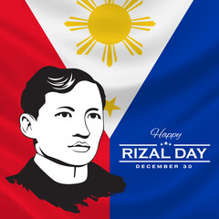Happy Rizal Day greeting card. vector illustration for greeting card, .poster and banner