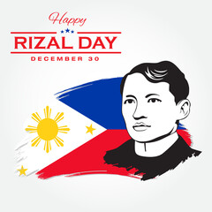 Happy Rizal Day greeting card. vector illustration for greeting card, .poster and banner