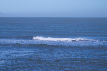 Blue Atlantic ocean, Iceland. Sea wave background. Nordic coastline.