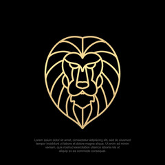 Animal luxury logo lion head, line art, simple and modern icons, editable design templates