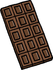 【食べ物イラスト素材】板チョコの手描きベクターイラスト