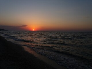 sunset on the sea