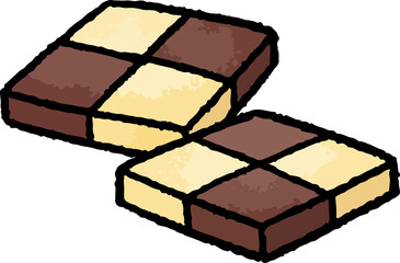 【食べ物イラスト素材】　アイスボックスクッキーの手描きベクターイラスト