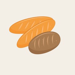 illustration of bread on isolated background.