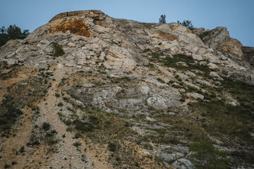 Single mountain shihan in the steppe expanses, soda breed