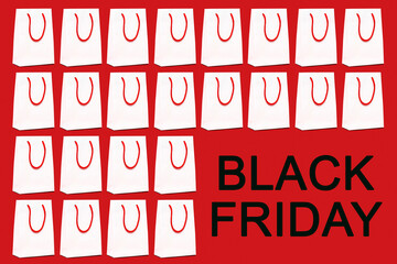 text black friday and white shopping bags