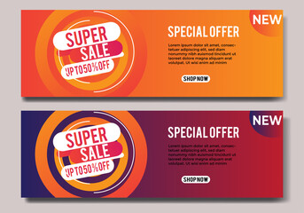 banner with modern design colorful gradient.banner sale template