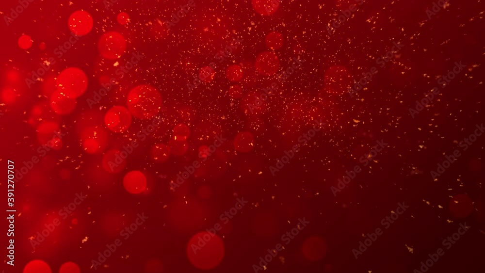 Wall mural gold particles abstract background with shining golden floating dust particles flare bokeh star on r
