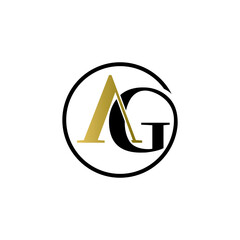 ag luxury logo design vector icon symbol circle