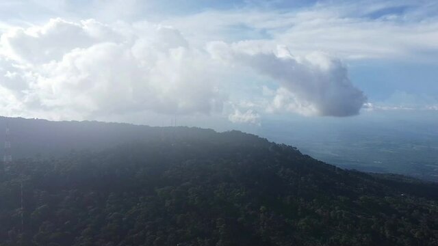 Panoramic View Of Wonderful Landscape Scenery From Boqueron Volcano In El Salvador - panning shot