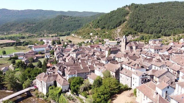 AERIAL VIEW OF THE VILLAGE OF MADO IN JACA