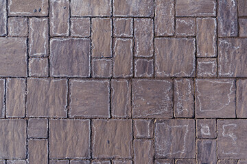 Abstract textured geometric background. Paving slabs. Seamless texture of paving slabs. Tile design. Grunge texture.