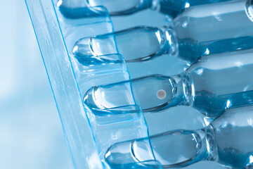 Medical background of ampule vials for injections